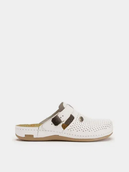 Кожаные сабо Leon белые