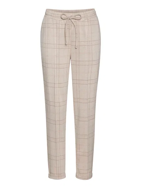 VIVANCE Hlače na rob svetlo / čokolada / roza bež