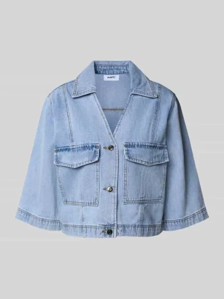 Kurtka jeansowa z z patką model ‘Amarie’ Moves niebieska