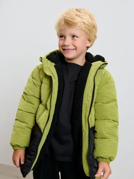 Sinsay Bunda puffer s kapucí zelená