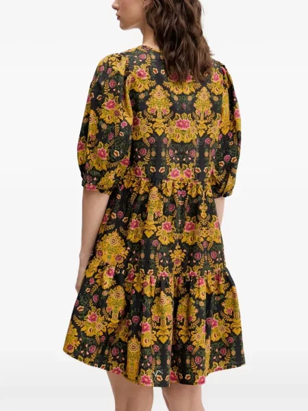 Rochie mini Farm Rio cu model floral de costum negru