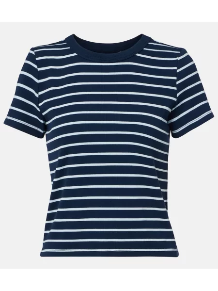 Tricou Velvet de catifea cu dungi albastru