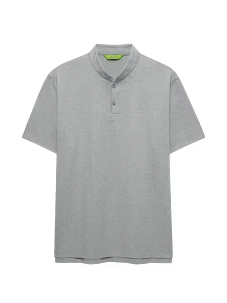 Tricou polo Shanghai Tang din jacard gri