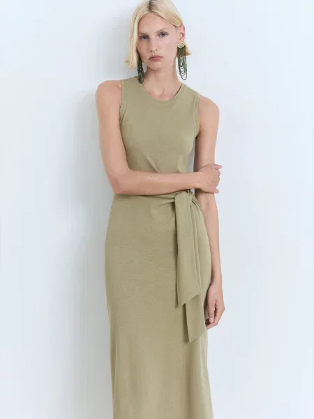 Сукня максі MANGO бежевий