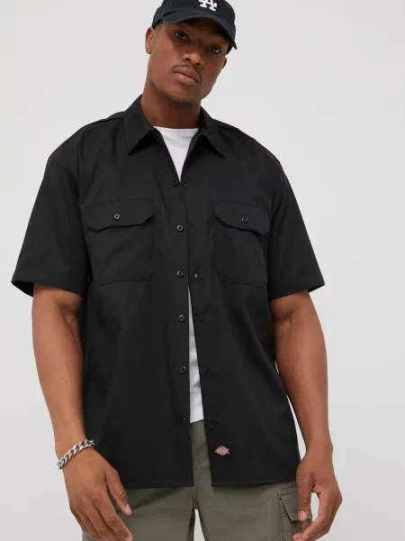 Košulja Dickies za muškarce regular s klasičnim ovratnikom crna