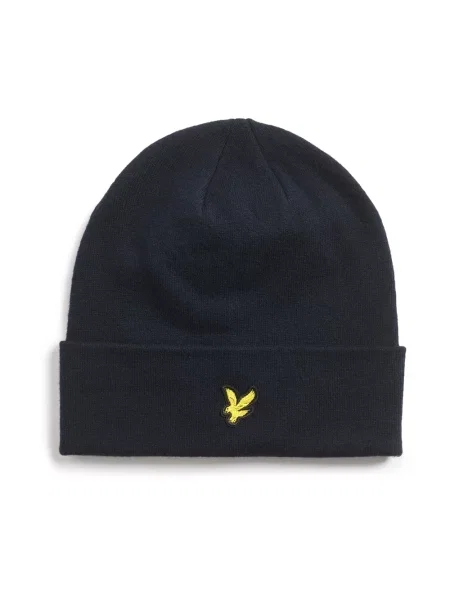 Czapka Lyle & Scott z wełny merino niebieska