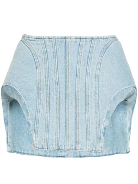 Fustă din denim Mugler albastru