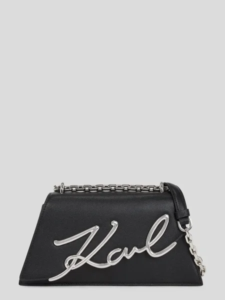Кожена чанта Karl Lagerfeld K/SIGNATURE черно