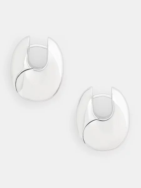 Stříbrné náušnice Tom Wood Pebble Hoops Medium V1