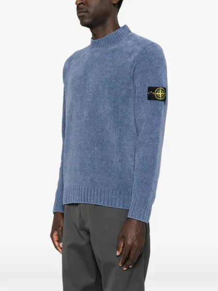Пуловер Stone Island с кръгло деколте камъни синьо