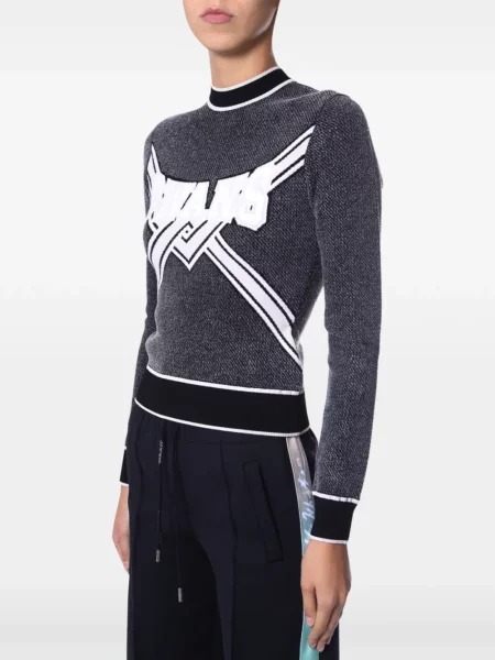 Decupat pulover Off-white tricotate alb