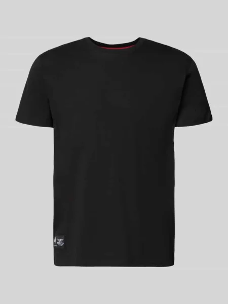Koszulka polo Alpha Industries Label T Back Print black czarne