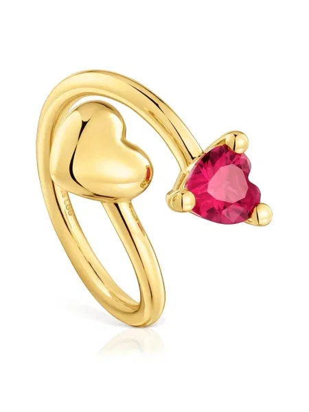 Pozlačeni prstan Tous 11 srebrni