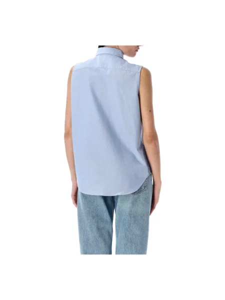 Bluzka koszulowa o kroju relaxed fit z czystej bawełny Polo Ralph Lauren niebieska