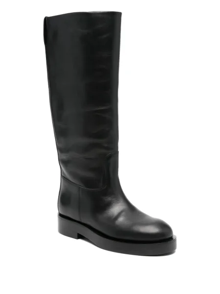 Botine Paris Texas din piele fără toc negru