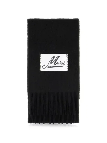 Fular Marni cu franjuri negru
