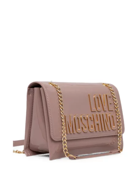 Crossbody torbica Love Moschino s autogramom ružičasta