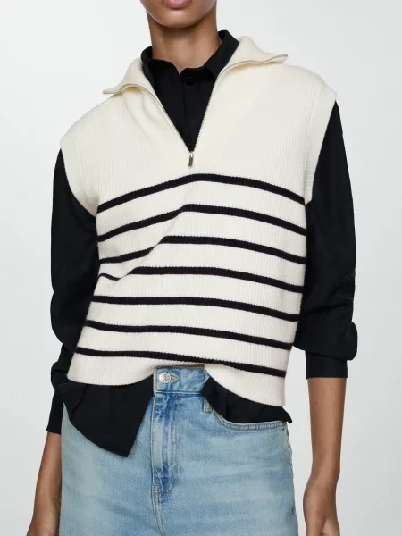 MANGO Жилет Білий/чорний білий