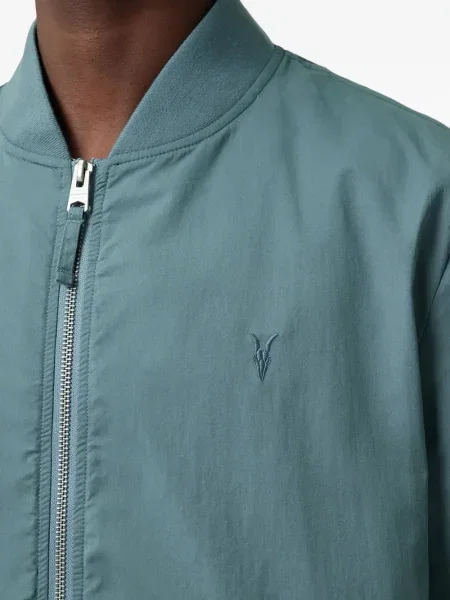Geacă bomber Allsaints cu broderie albastru
