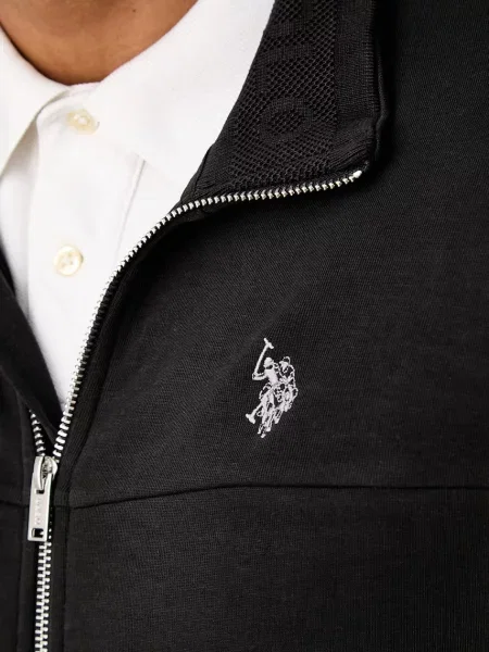 U.S. Polo Assn. кофта на застібці з бавовною LUXE DHM ZIP THROUGH FUNNEL