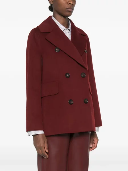 Вълнено двуредно палто 's Max Mara червено