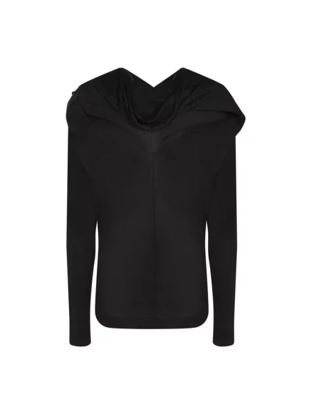 Sweter Mm6 Maison Margiela wełniany z długim rękawem czarny