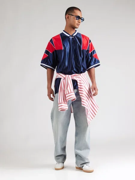 ADIDAS ORIGINALS Póló éjkék / piros fehér
