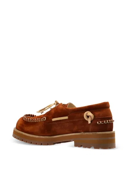 Pantofi loafer Moschino din piele de căprioară maro