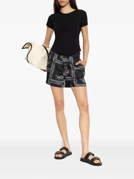 Pantaloni scurți Allsaints cu imagine negru