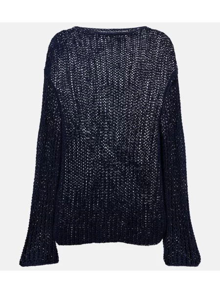 Pulover Khaite tricotate albastru