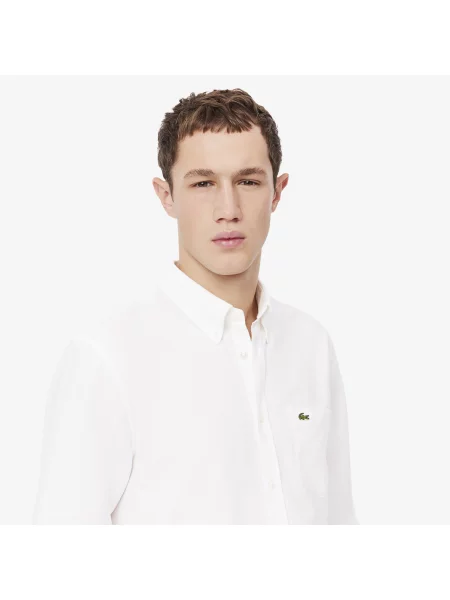 Lacoste Koszula Oxford Regular Fit biały