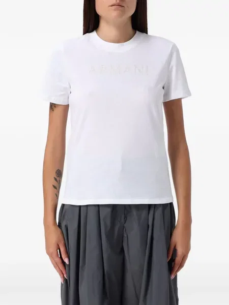 Tricou Emporio Armani cu paiete alb