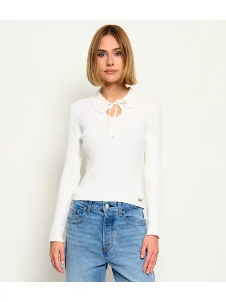 Tricou polo Tommy Jeans alb