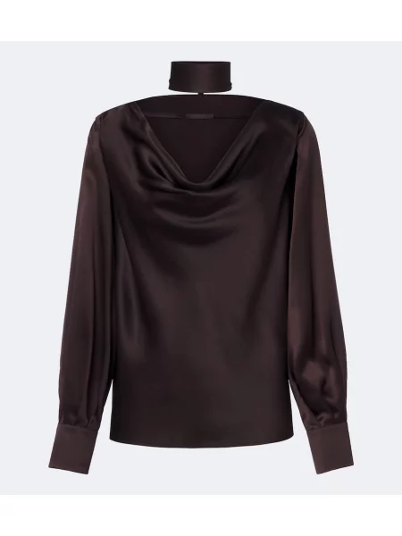 Bluză Max Mara din satin eleganta maro