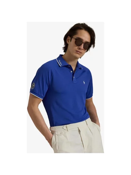 Koszulka polo Ralph Lauren Wimbledon Custom Slim Fit z krótkim rękawem elektryczny S niebieski