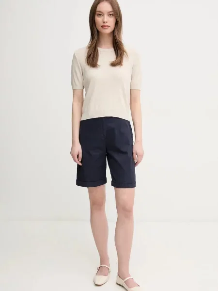 Шорти United Colors of Benetton однотонні висока посадка синій