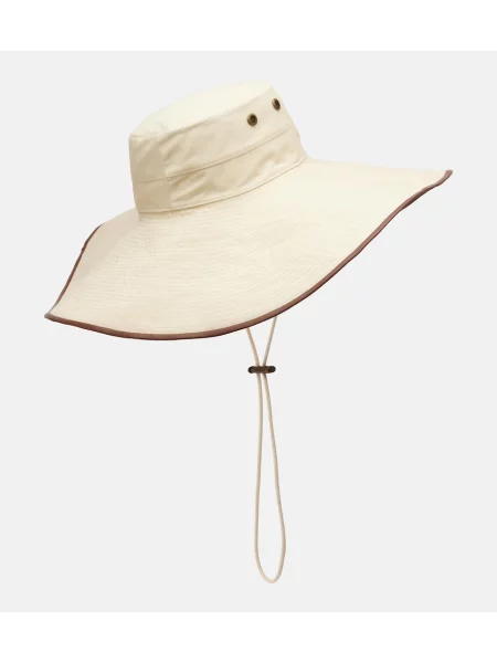 Kožený slnečný klobúk Burberry béžová
