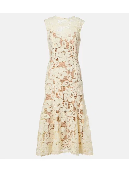 Rochie midi Self-portrait până la genunchi de costum galben