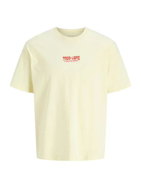 JACK & JONES Tricou JORDiablo galben deschis intens roșu