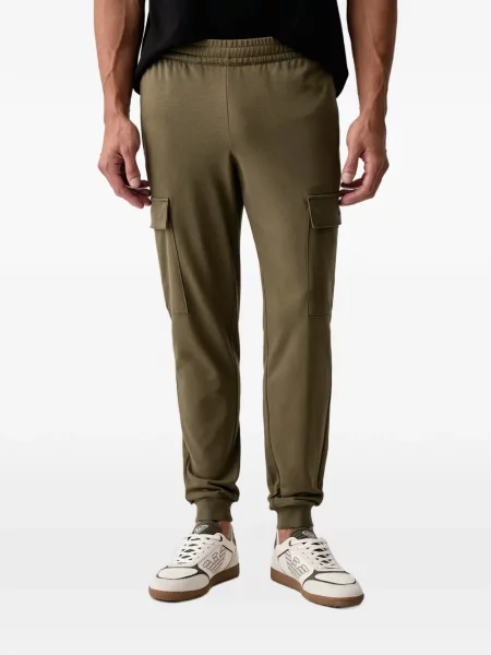 Pantaloni cargo Ea7 Emporio Armani cu imagine alergare verde