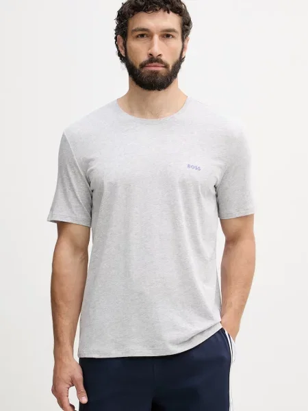 BOSS homewear majica kratkih rukava muška od pamuka s elastanom Mix&Match T-Shirt R siva