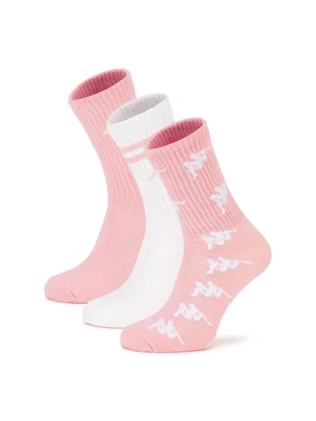 Set de 3 perechi de șosete medii unisex Kappa roz