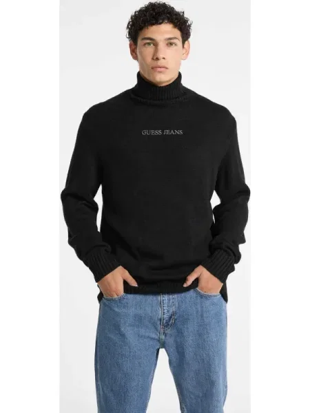 Pulover Guess Jeans de lână negru