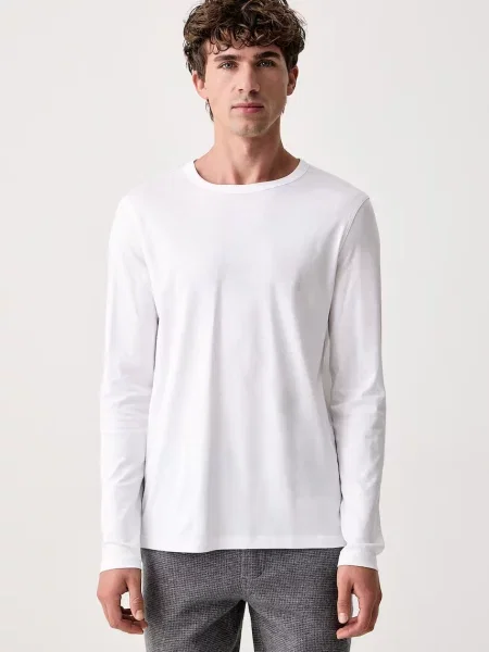 Tricou cu mânecă lungă Mos Mosh alb