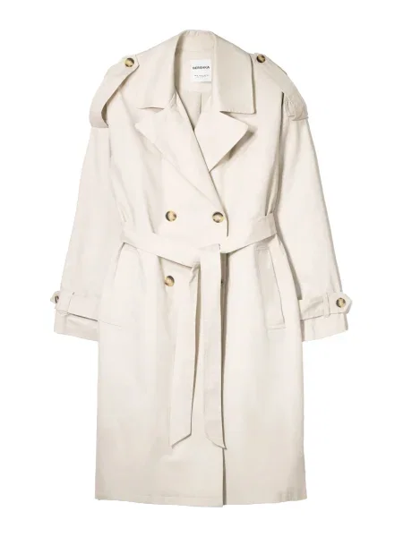 Bershka Palton de primăvară-toamnă piatră gri