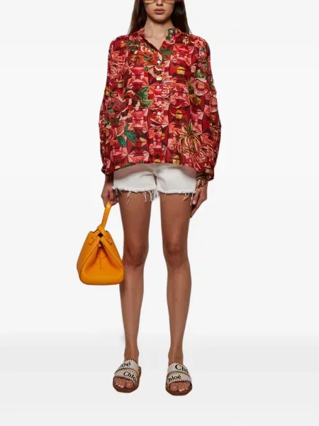 Cămașă Chufy cu model floral cu imagine lungă roșu