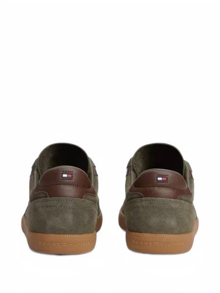 Sneakerși Tommy Hilfiger din piele de căprioară verde