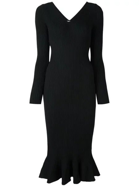 Rochie Lanvin tricotate cu volane negru