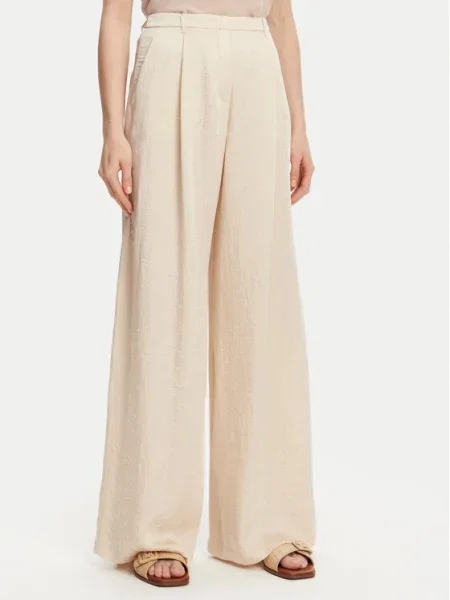 Marella Spodnie palazzo Silico Écru Wide Leg