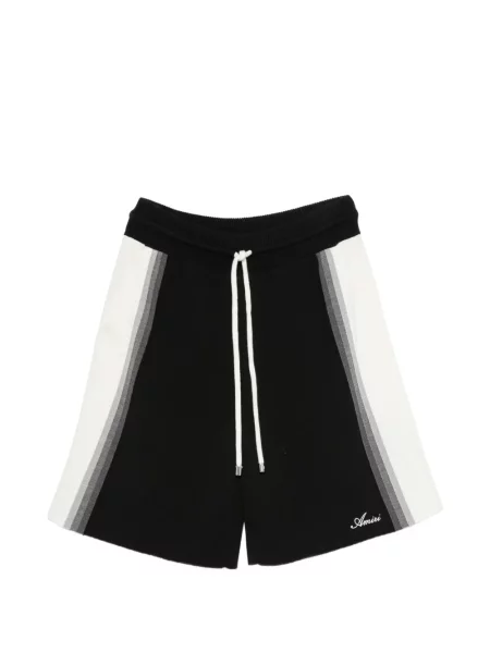 Pantaloni scurți Amiri cu dungi tricotate negru